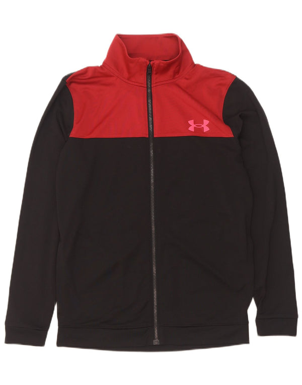 Under Armour Mens Fitted Tracksuit Top Jacket Small Black Colourblock