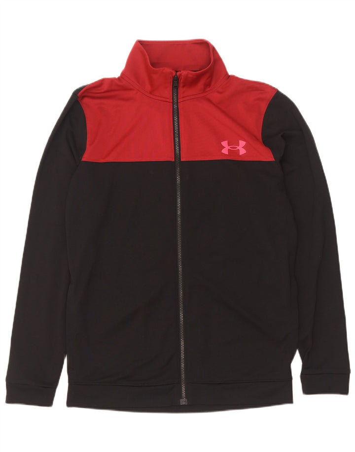 Under Armour Mens Fitted Tracksuit Top Jacket Small Black Colourblock