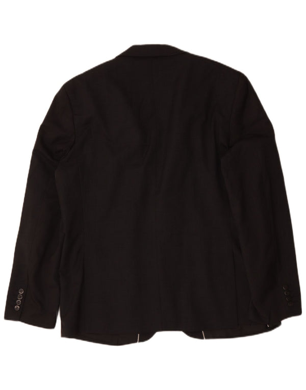 Marks & Spencer Mens Autograph 2 Button Blazer Jacket UK 44 XL Black Wool