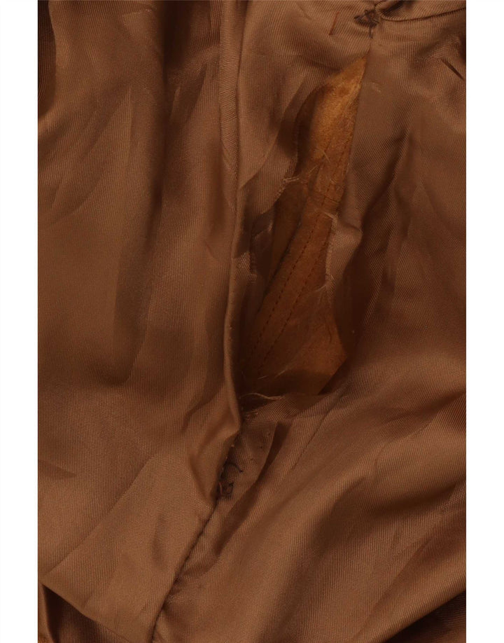 Vintage Womens Suede Jacket IT 48 XL Beige Leather