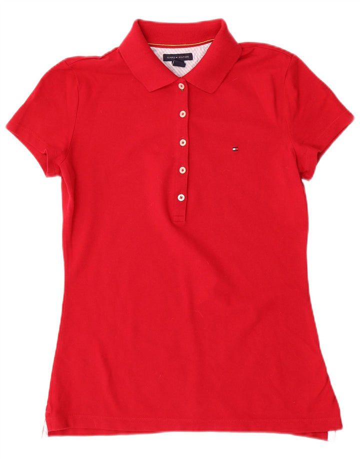 Tommy Hilfiger Womens Polo Shirt UK 10 Small Red