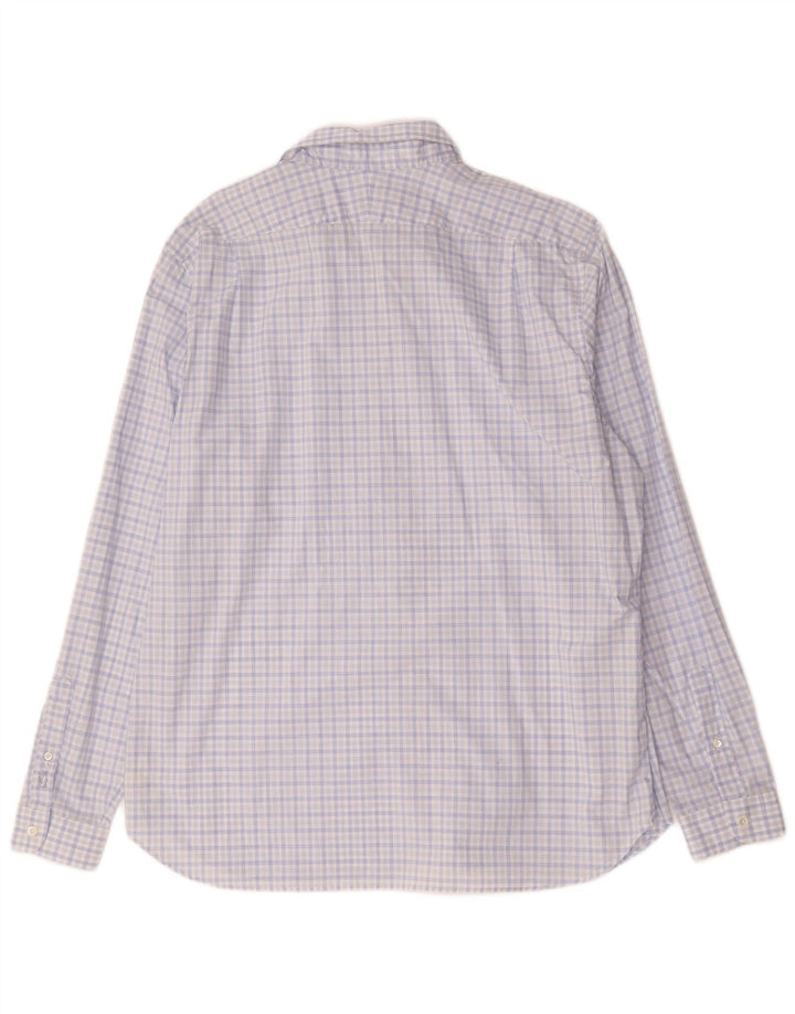 Lacoste Mens Slim Fit Shirt Size 46 2XL Blue Check Cotton