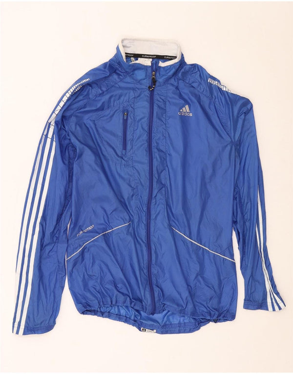 Adidas Mens Clima Proof Rain Jacket UK 38 Medium Blue Polyamide
