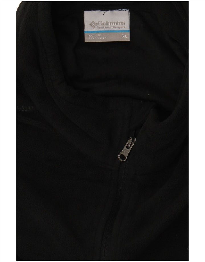 Columbia Mens Zip Neck Fleece Jumper XL Black