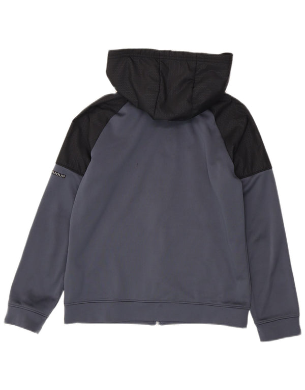Under Armour Boys Zip Hoodie Sweater 11-12 Years Large Navy Blue