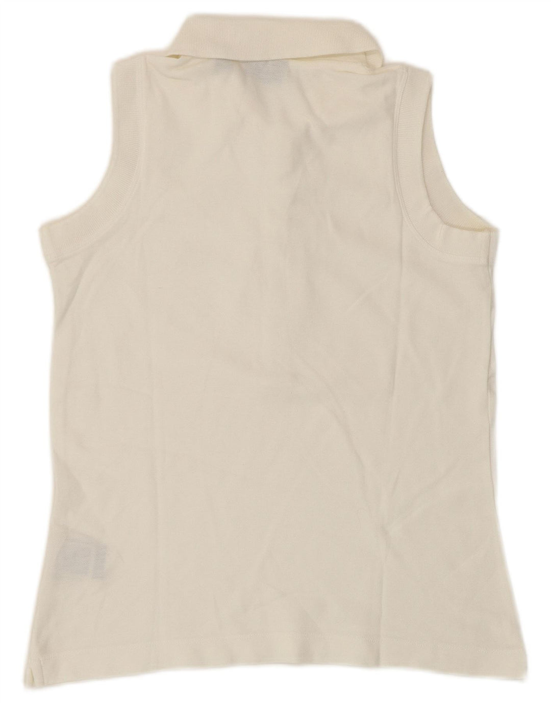 Fila Womens Sleeveless Polo Shirt UK 12 Medium White Cotton