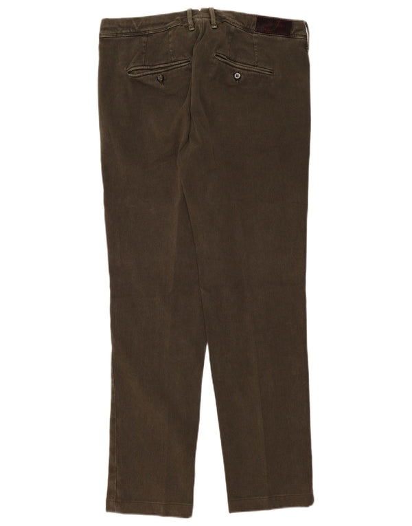 Jacob Cohen Mens Straight Chino Trousers W34 L30 Khaki Cotton
