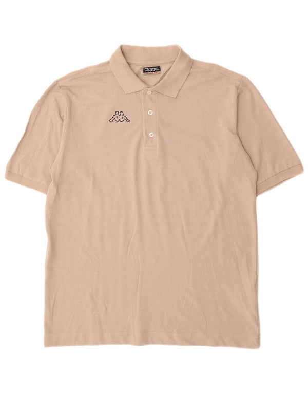 Kappa Mens Polo Shirt Large Beige Cotton
