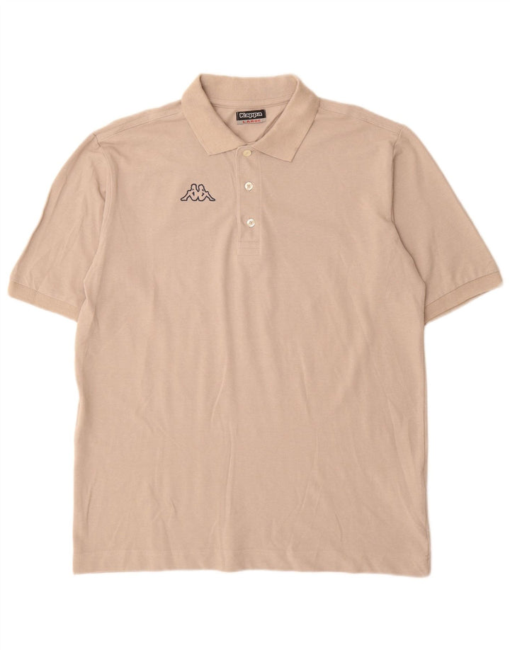 Kappa Mens Polo Shirt Large Beige Cotton
