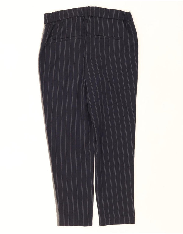 Zara Womens Trafaluc Chino Trousers Small W26 L25 Navy Blue Pinstripe