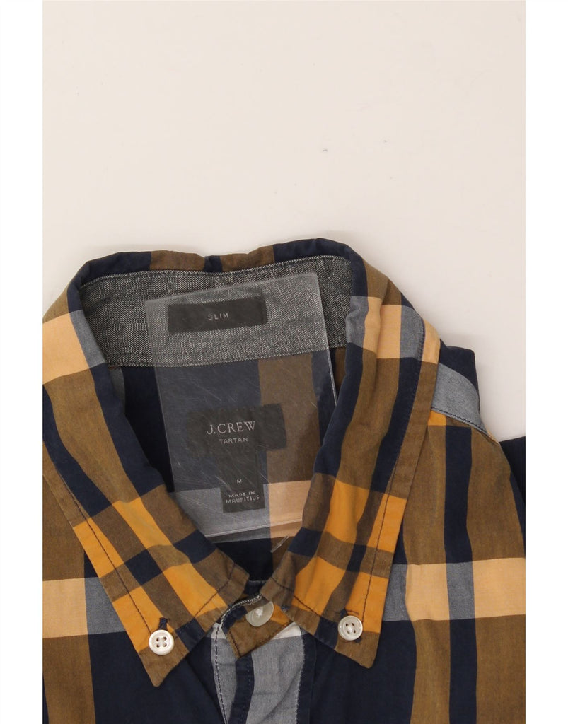 J. CREW Mens Tartan Slim Fit Shirt Medium Navy Blue Check Vintage J. Crew and Second-Hand J. Crew from Messina Hembry 