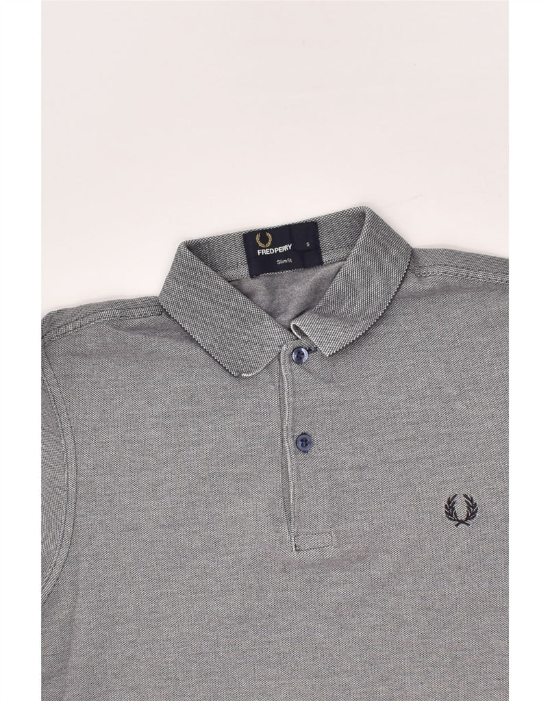FRED PERRY Mens Slim Fit Polo Shirt Small Grey | Vintage Fred Perry | Thrift | Second-Hand Fred Perry | Used Clothing | Messina Hembry 