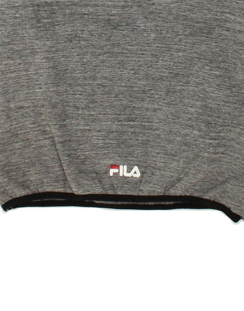 FILA Mens Graphic Hoodie Jumper Medium Grey Colourblock Cotton | Vintage Fila | Thrift | Second-Hand Fila | Used Clothing | Messina Hembry 