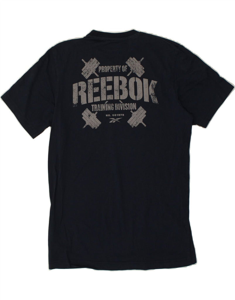 REEBOK Mens Graphic T-Shirt Top Medium Navy Blue Cotton | Vintage Reebok | Thrift | Second-Hand Reebok | Used Clothing | Messina Hembry 