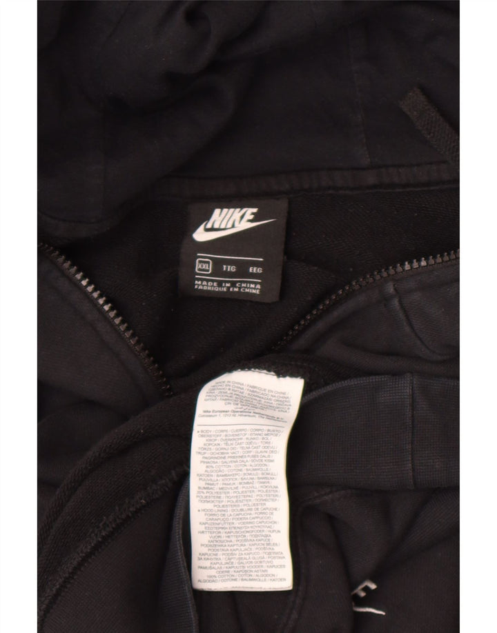 Nike Mens Zip Hoodie Sweater 2XL Black Cotton