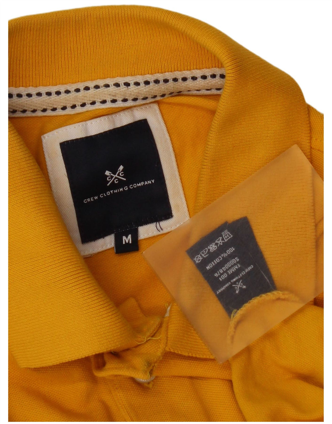 Crew Clothing Mens Polo Shirt Medium Yellow Cotton