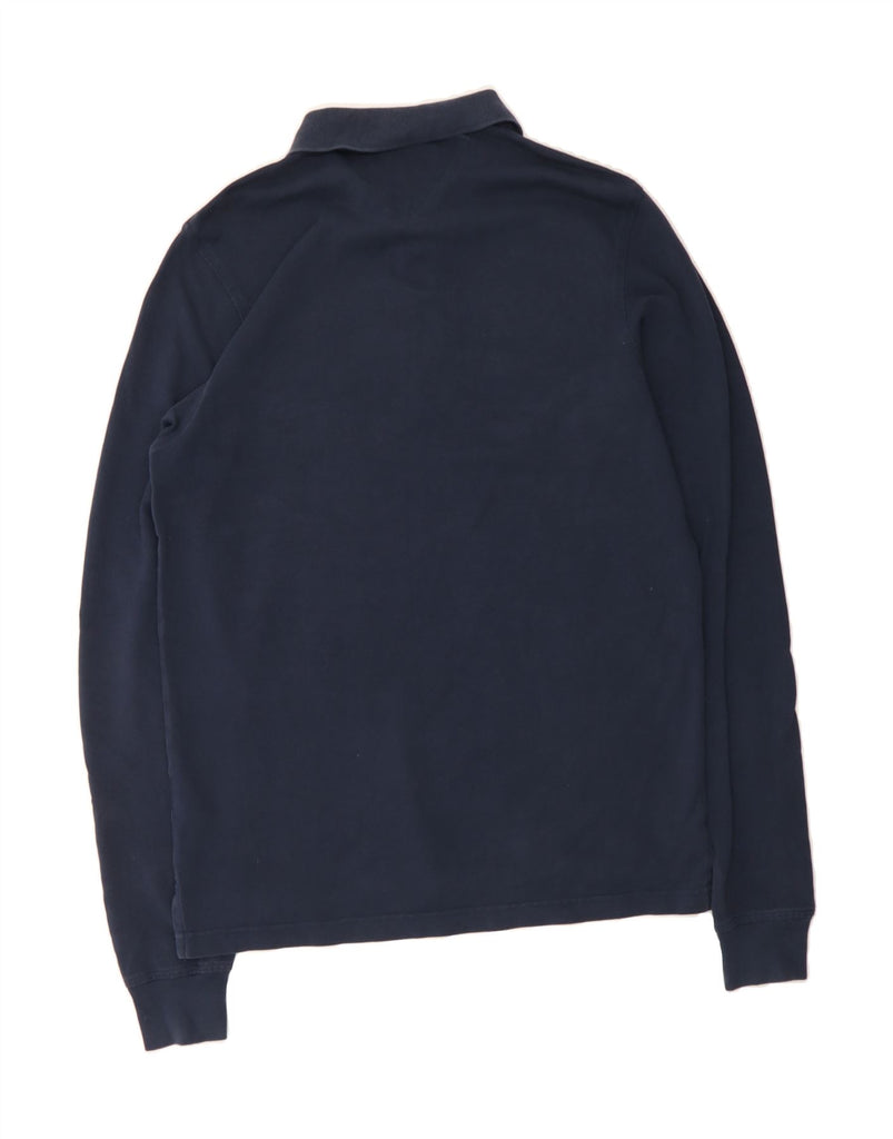 TOMMY HILFIGER Mens Slim Fit Long Sleeve Polo Shirt Large Navy Blue Cotton Vintage Tommy Hilfiger and Second-Hand Tommy Hilfiger from Messina Hembry 