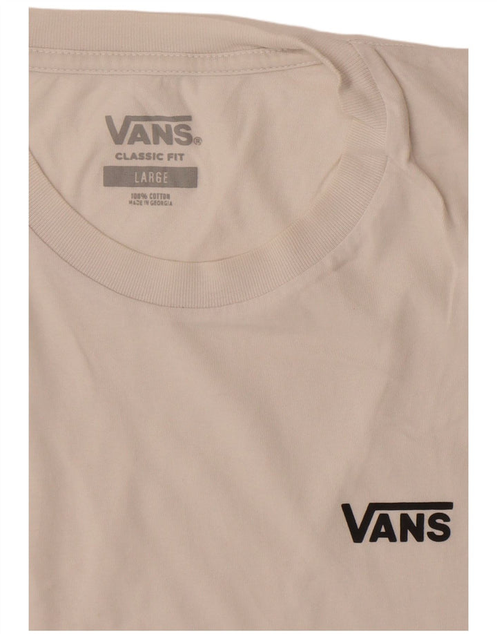 Vans Mens Classic Fit T-Shirt Top Large White Cotton