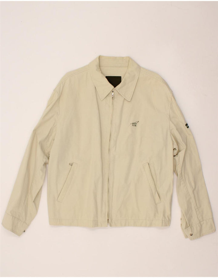 HENRY COTTONS Mens Bomber Jacket UK 40 Large Off White Cotton Vintage Henry Cottons and Second-Hand Henry Cottons from Messina Hembry 