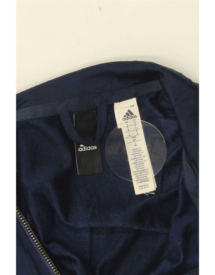 Adidas Mens Tracksuit Top Jacket Small Navy Blue Colourblock Polyester