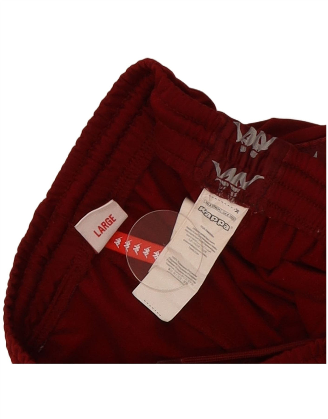 Kappa Mens Graphic Tracksuit Trousers Large Red Colourblock Polyester