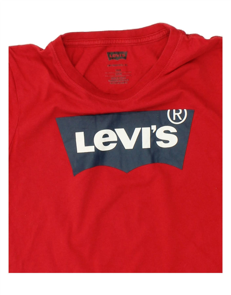 LEVI'S Boys Graphic T-Shirt Top 15-16 Years Red | Vintage Levi's | Thrift | Second-Hand Levi's | Used Clothing | Messina Hembry 