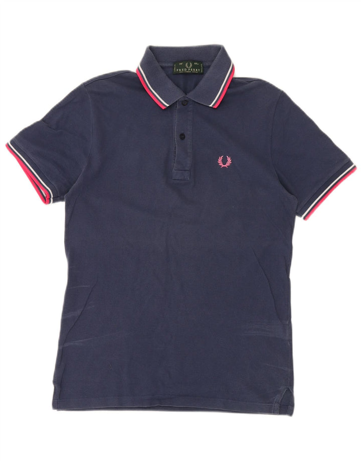 FRED PERRY Mens Polo Shirt Small Navy Blue