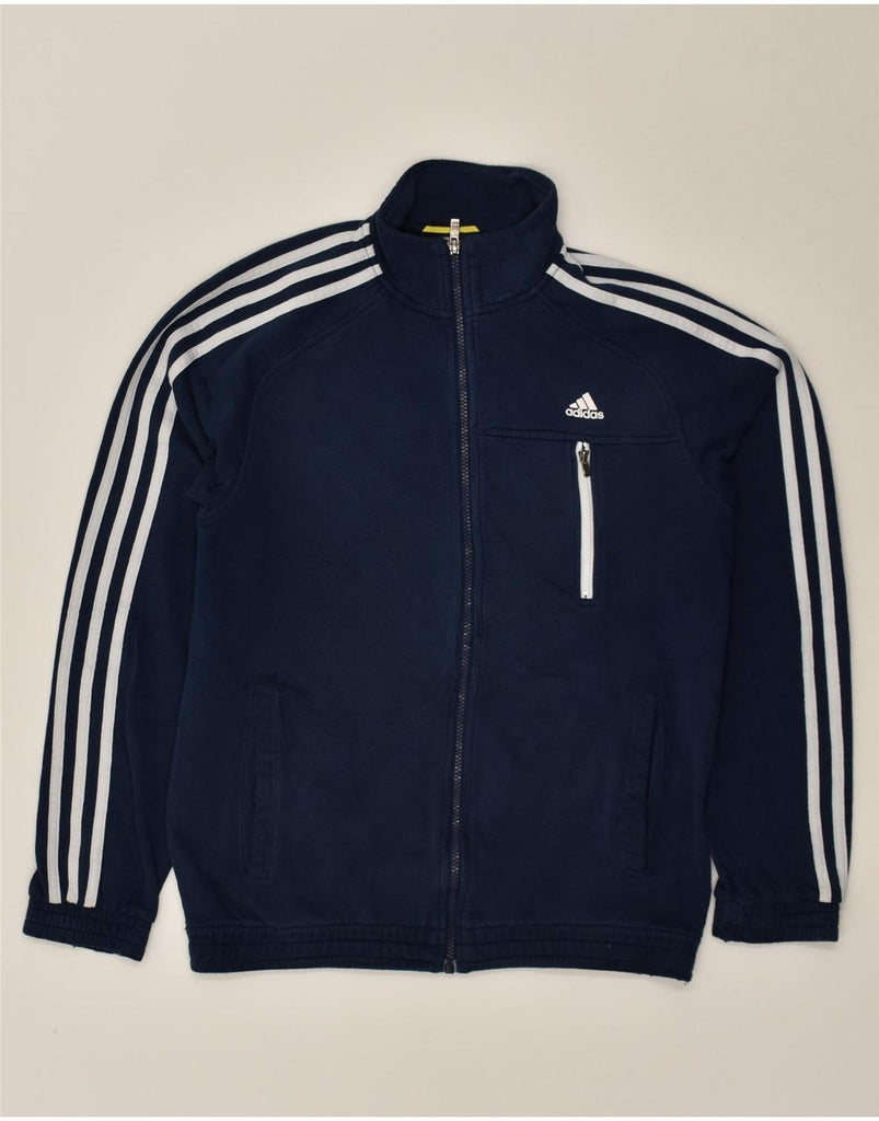 ADIDAS Mens Tracksuit Top Jacket UK 38/40 Medium Navy Blue Cotton | Vintage Adidas | Thrift | Second-Hand Adidas | Used Clothing | Messina Hembry 