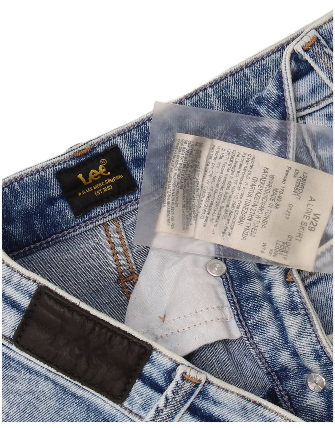 LEE Womens Denim A-Line Skirt W29 Medium Blue Cotton