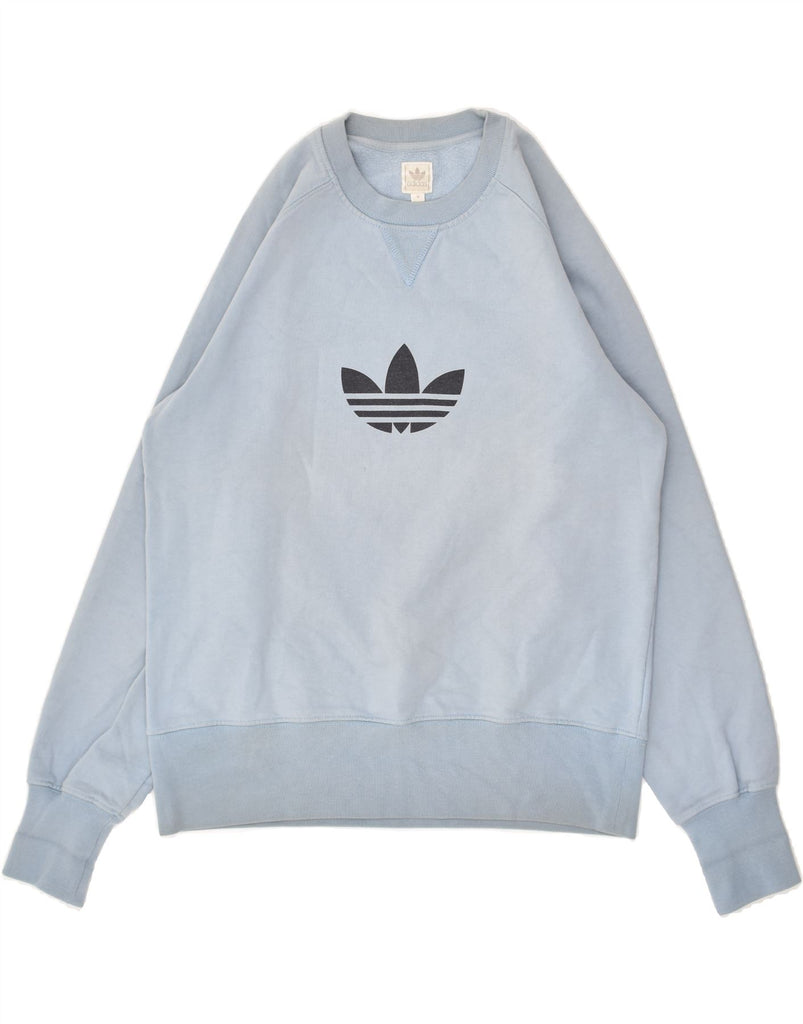 ADIDAS Mens Graphic Sweatshirt Jumper Medium Blue Cotton | Vintage Adidas | Thrift | Second-Hand Adidas | Used Clothing | Messina Hembry 