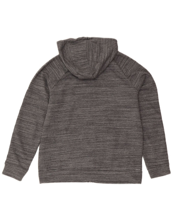 Adidas Womens Graphic Zip Hoodie Sweater UK 16/18 Large Grey Striped Cotton
