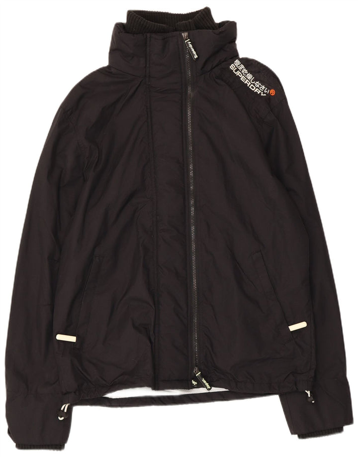 Superdry Womens Windcheater Graphic Windbreaker Jacket UK 16 Large Black