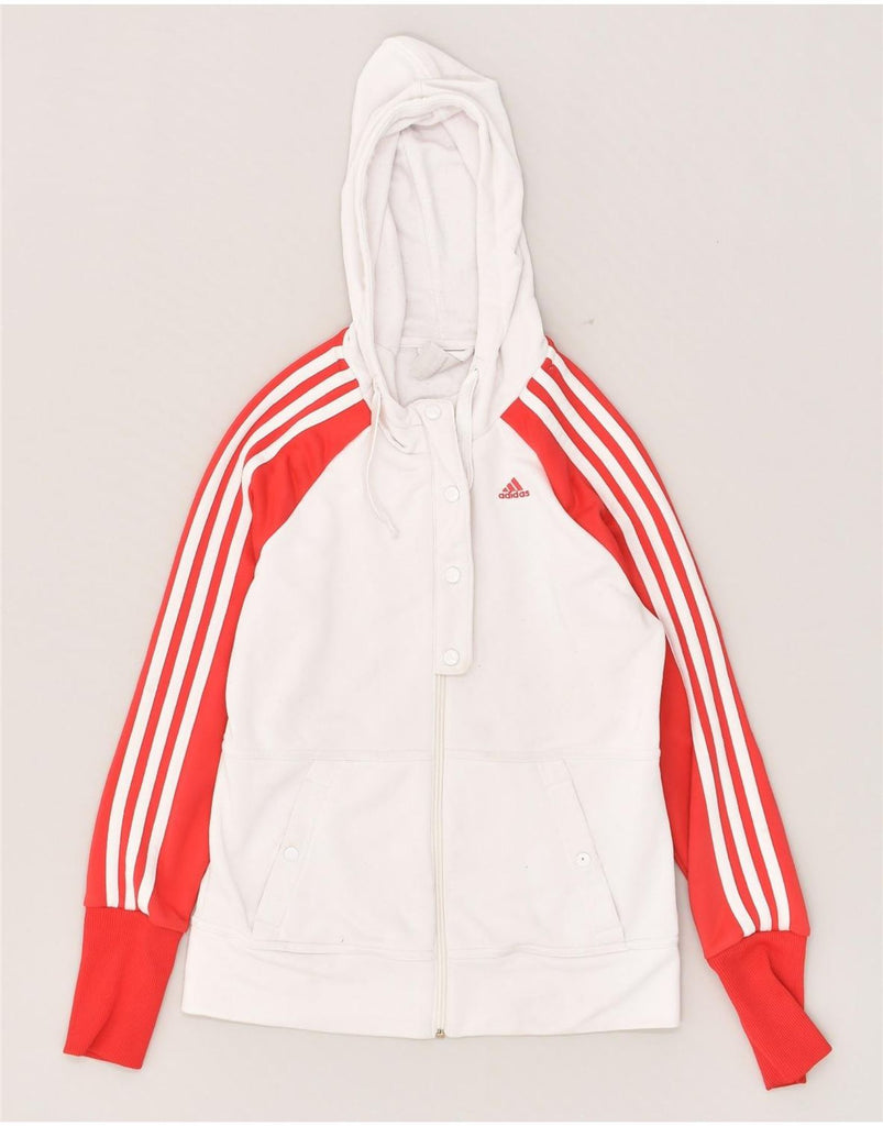 ADIDAS Womens Clima 365 Zip Hoodie Sweater UK 10 Small White Polyester | Vintage Adidas | Thrift | Second-Hand Adidas | Used Clothing | Messina Hembry 