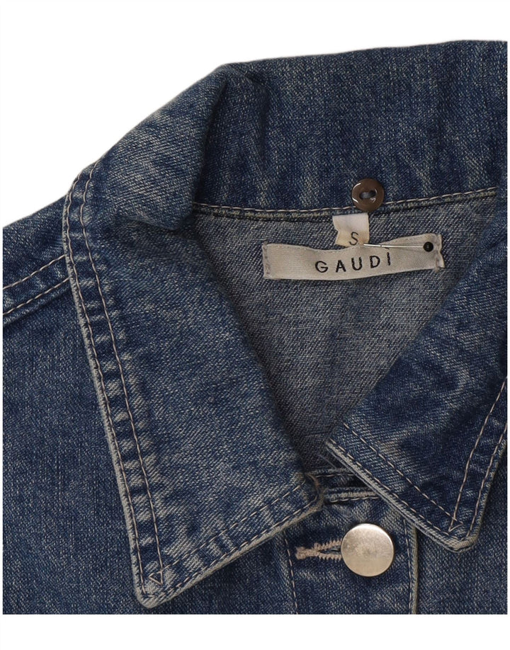 Gaudi Womens Denim Jacket UK 10 Small Blue Cotton