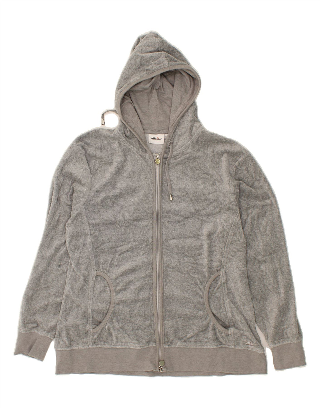 ELLESSE Womens Zip Hoodie Sweater UK 18 XL Grey Cotton Vintage Ellesse and Second-Hand Ellesse from Messina Hembry 