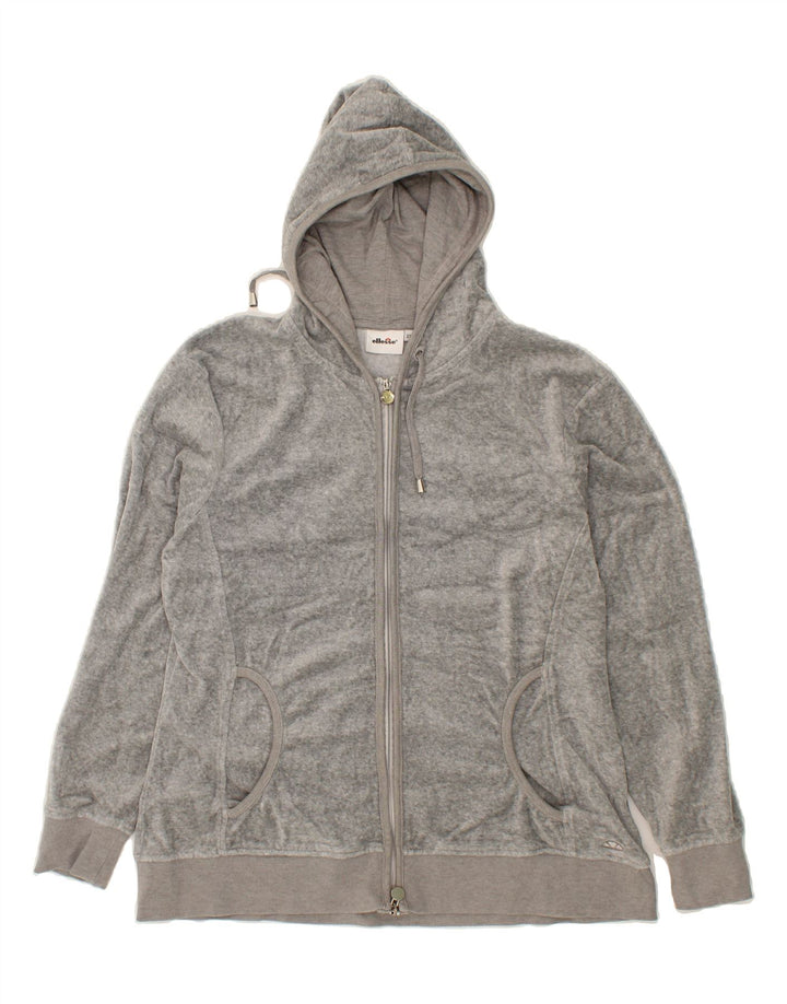 ELLESSE Womens Zip Hoodie Sweater UK 18 XL Grey Cotton Vintage Ellesse and Second-Hand Ellesse from Messina Hembry 