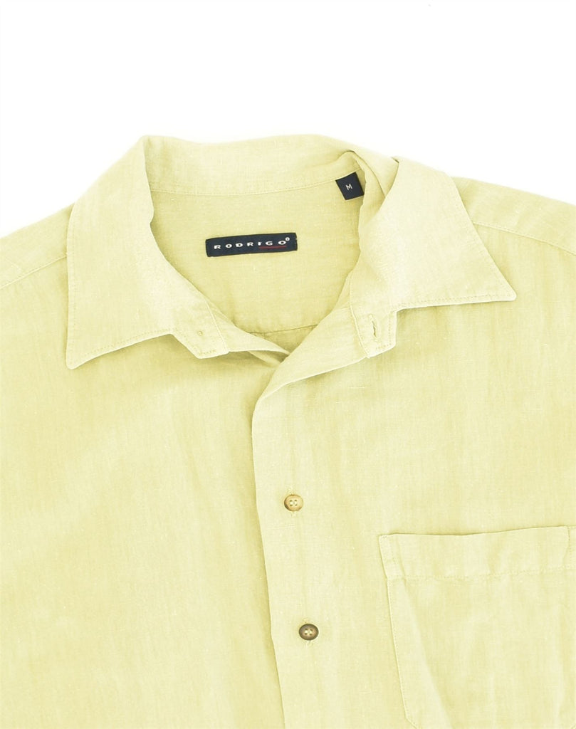 RODRIGO Mens Short Sleeve Shirt Medium Yellow Cotton | Vintage Rodrigo | Thrift | Second-Hand Rodrigo | Used Clothing | Messina Hembry 