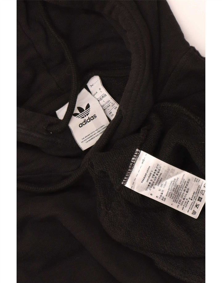 Adidas Mens Hoodie Jumper Large Black Cotton