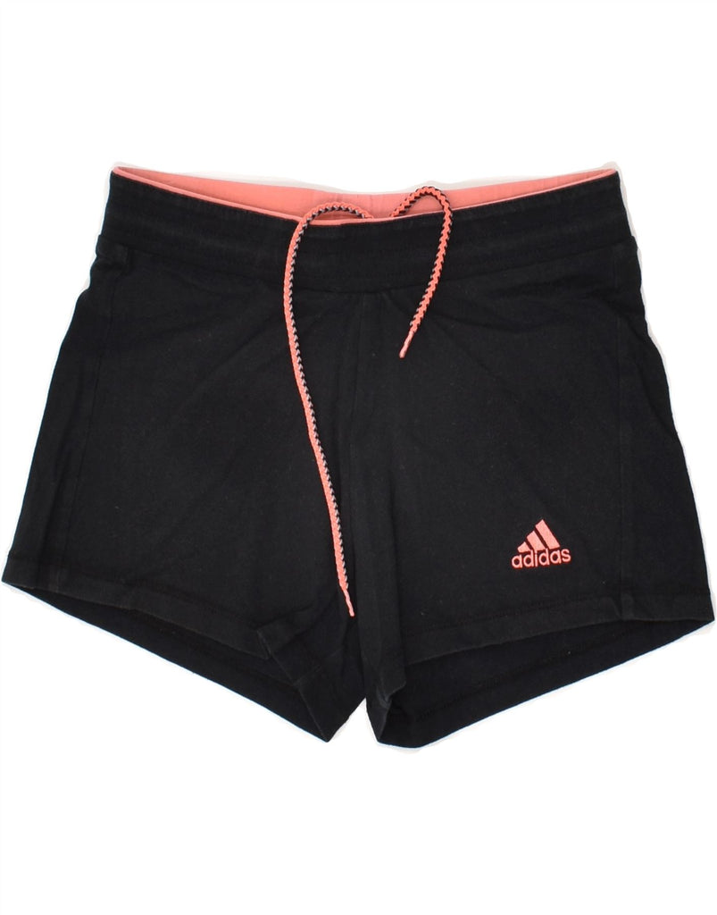 ADIDAS Womens Sport Shorts UK 4/6 XS Black Cotton | Vintage Adidas | Thrift | Second-Hand Adidas | Used Clothing | Messina Hembry 