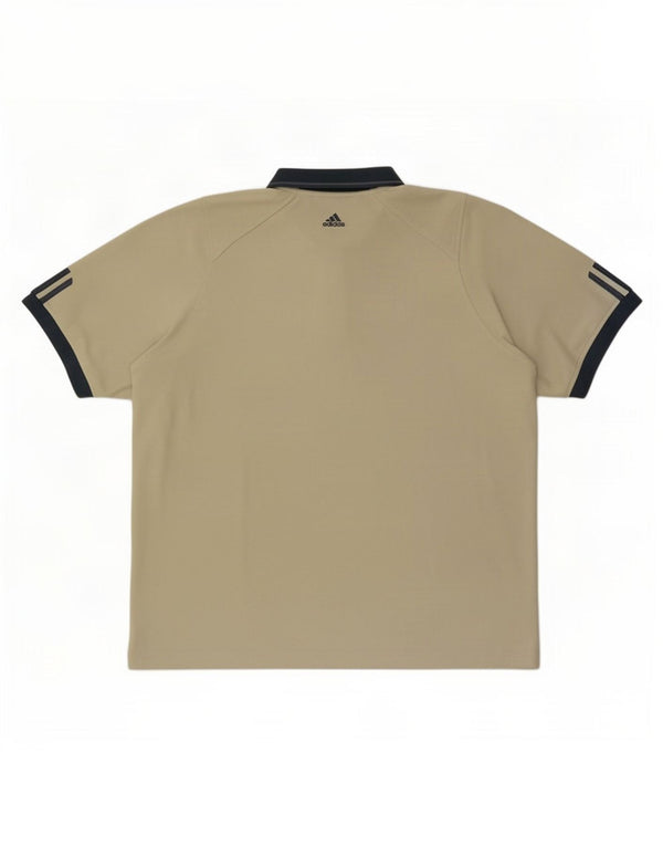 Adidas Mens Polo Shirt UK 48/50 XL Green Colourblock Polyester