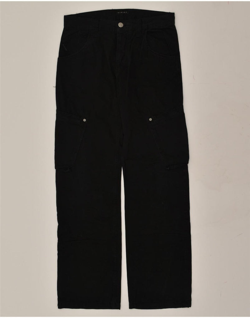 SISLEY Womens Cargo Straight Jeans IT 44 Medium W30 L33 Black Cotton | Vintage Sisley | Thrift | Second-Hand Sisley | Used Clothing | Messina Hembry 