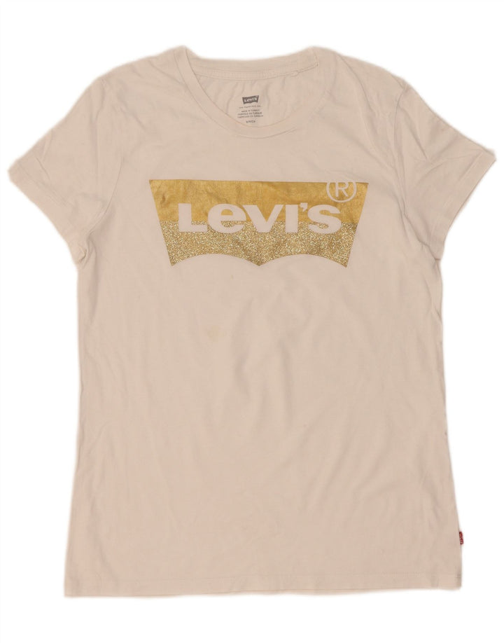 Levi's Womens Graphic T-Shirt Top UK 10 Small White