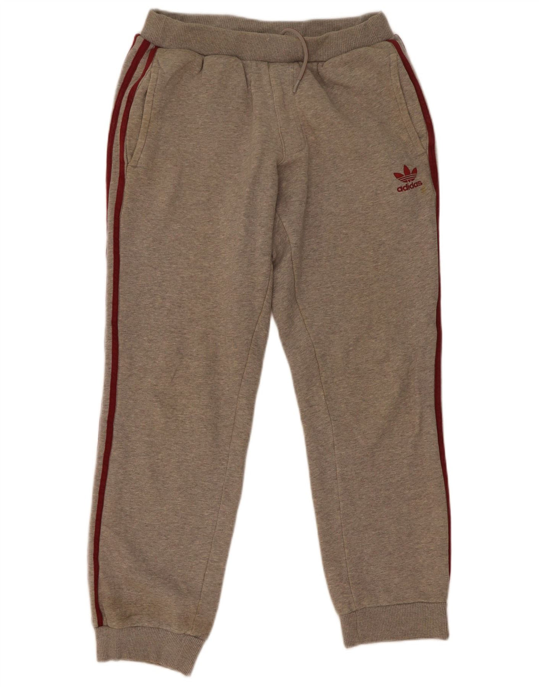 Adidas Mens Tracksuit Trousers Joggers Small Grey Cotton