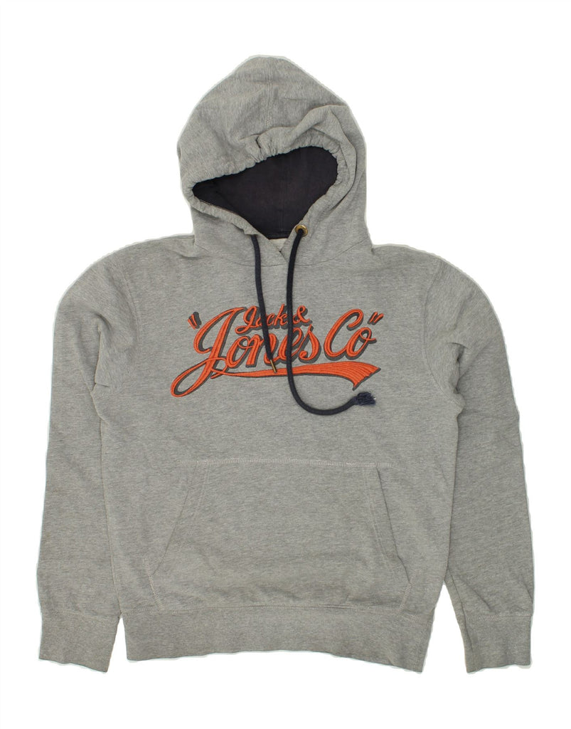 JACK & JONES Mens Graphic Hoodie Jumper Medium Grey Cotton | Vintage Jack & Jones | Thrift | Second-Hand Jack & Jones | Used Clothing | Messina Hembry 