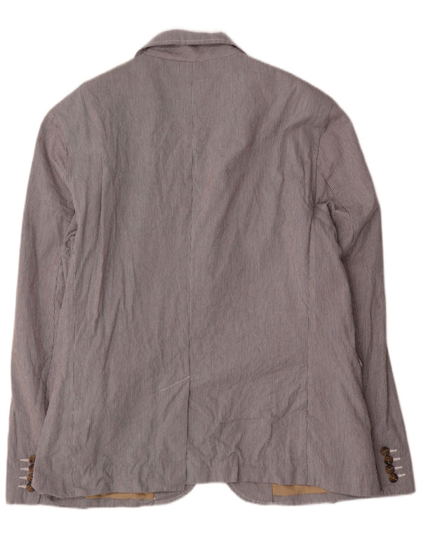 Tommy Hilfiger Mens 2 Button Blazer Jacket UK 42 XL Grey Pinstripe Cotton