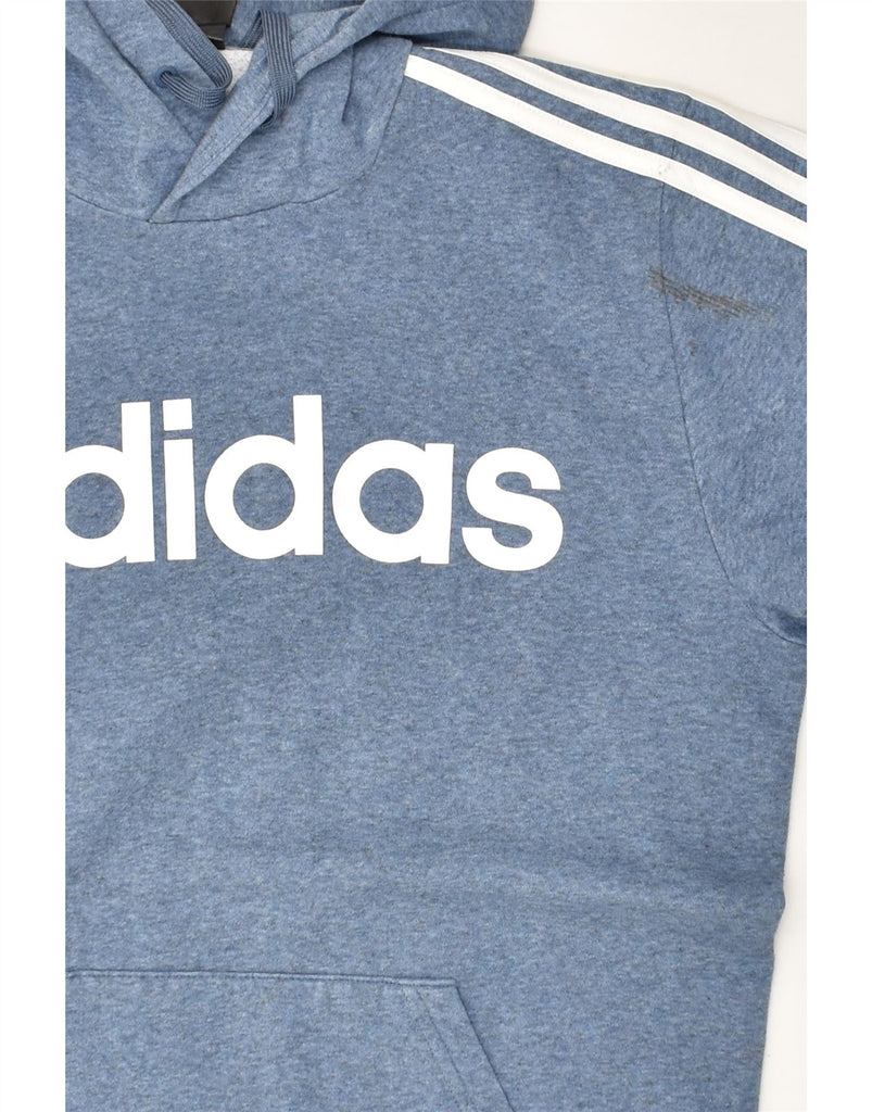 ADIDAS Womens Graphic Hoodie Jumper UK 10 Small Blue Cotton | Vintage Adidas | Thrift | Second-Hand Adidas | Used Clothing | Messina Hembry 