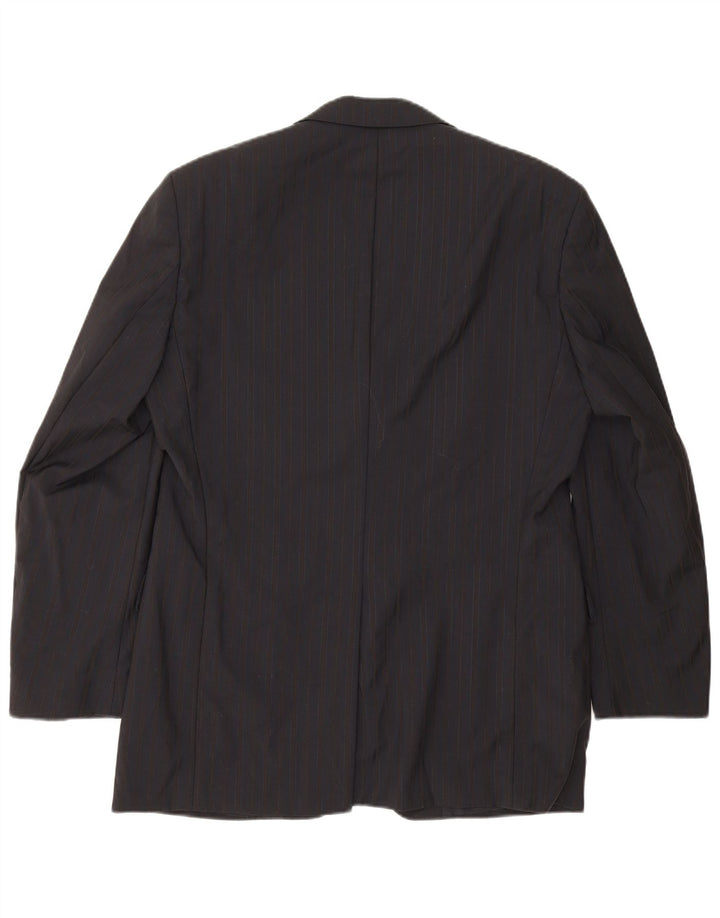 Hugo Boss Mens 3 Button Blazer Jacket IT 50 Large Navy Blue Pinstripe