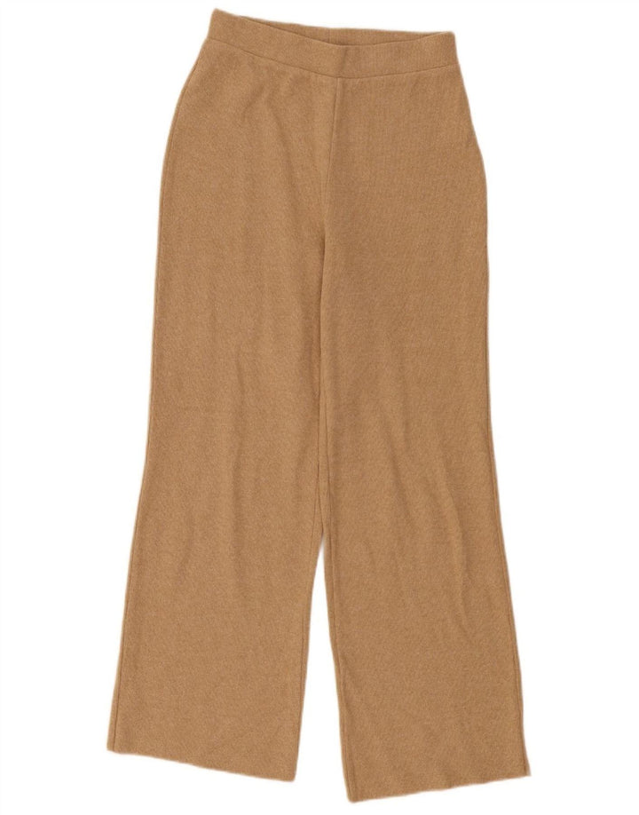 Zara Womens Tracksuit Trousers UK 10 Small  Beige Polyester