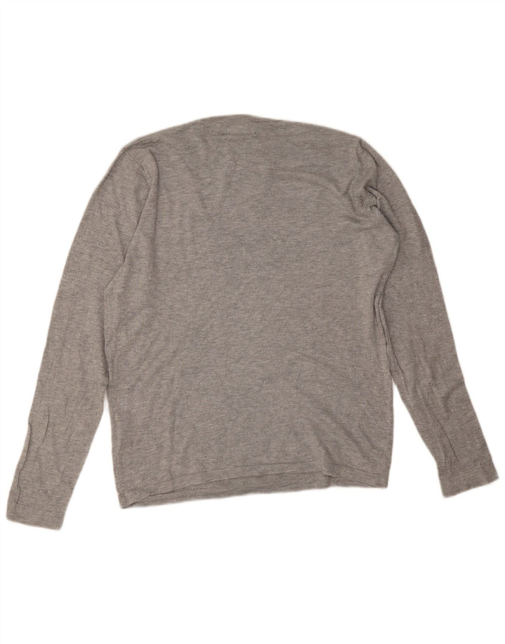 Zara Mens Crew Neck Jumper Sweater Medium Grey Viscose