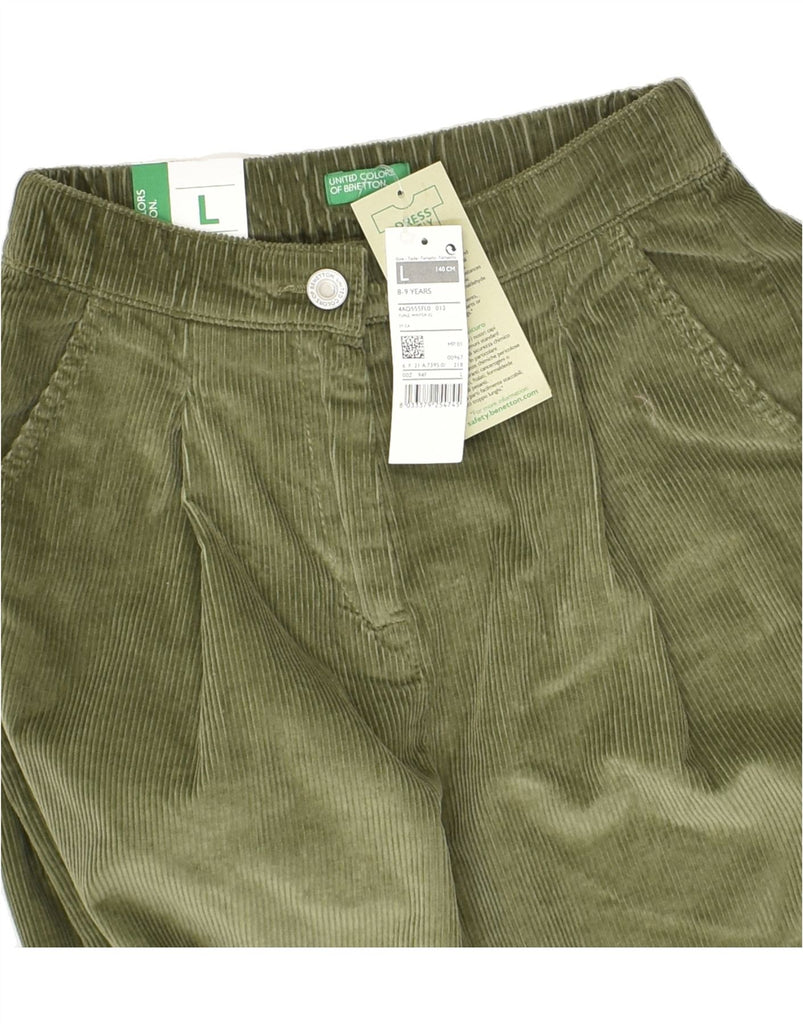 BENETTON Girls Loose Fit Corduroy Trousers 8-9 Years Large W22 L22 Green | Vintage Benetton | Thrift | Second-Hand Benetton | Used Clothing | Messina Hembry 